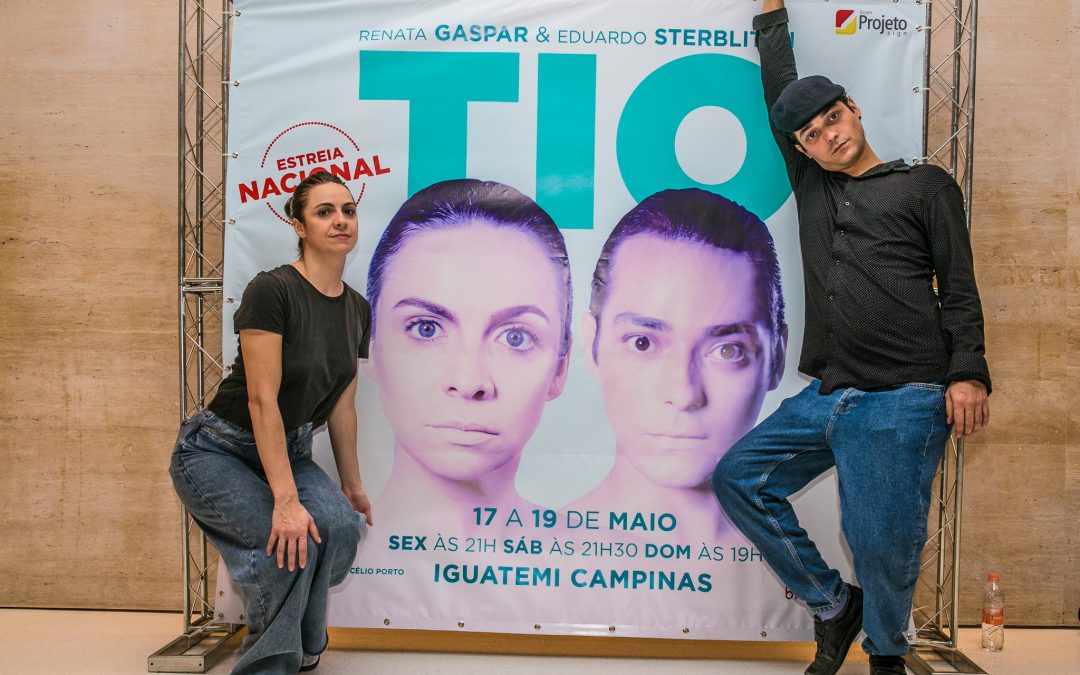 Renata Gaspar e Eduardo Sterblitch pousam em Campinas